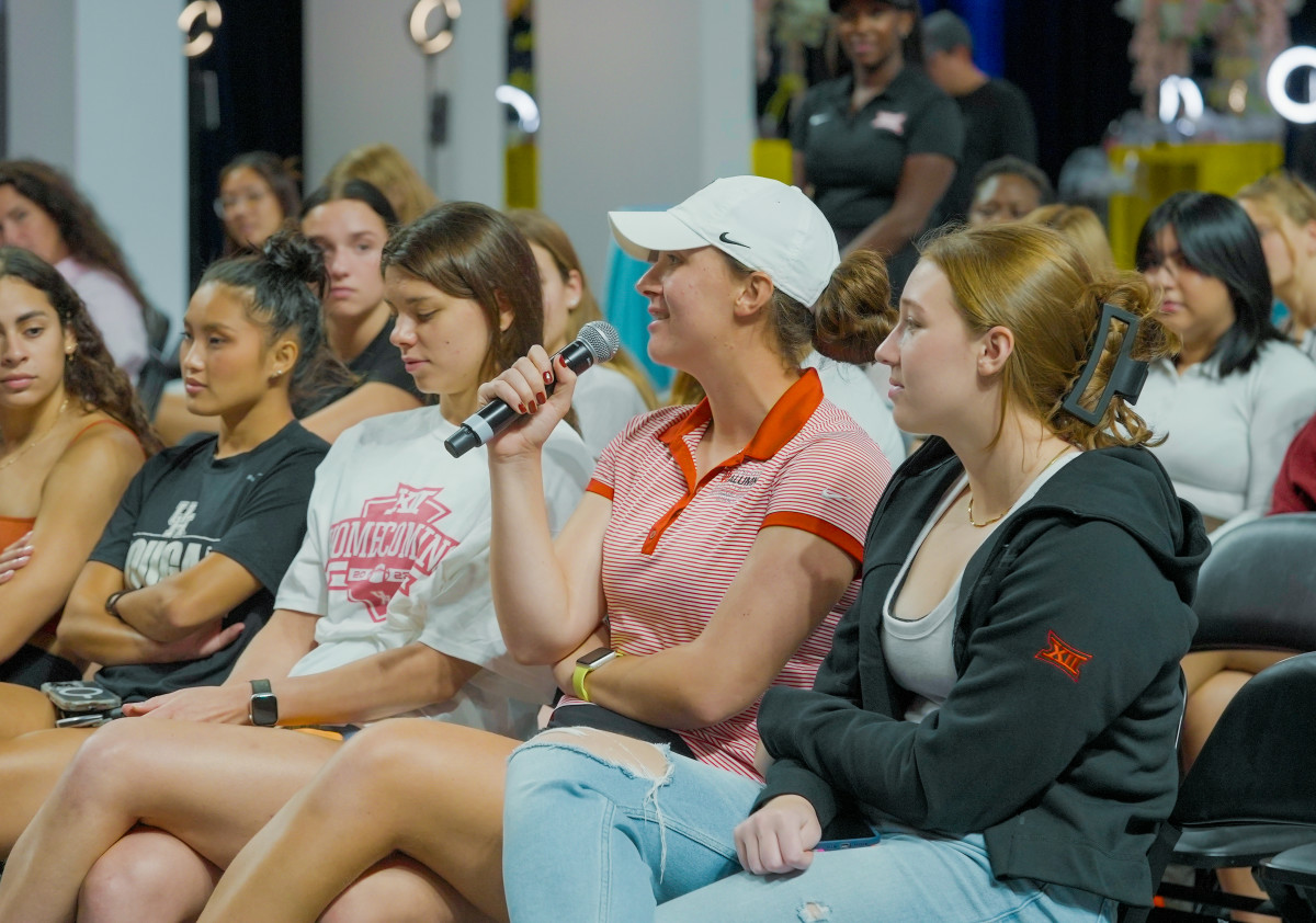 Students from the University of Houston attend a panel discussion at the Be You Women’s Empowerment series.